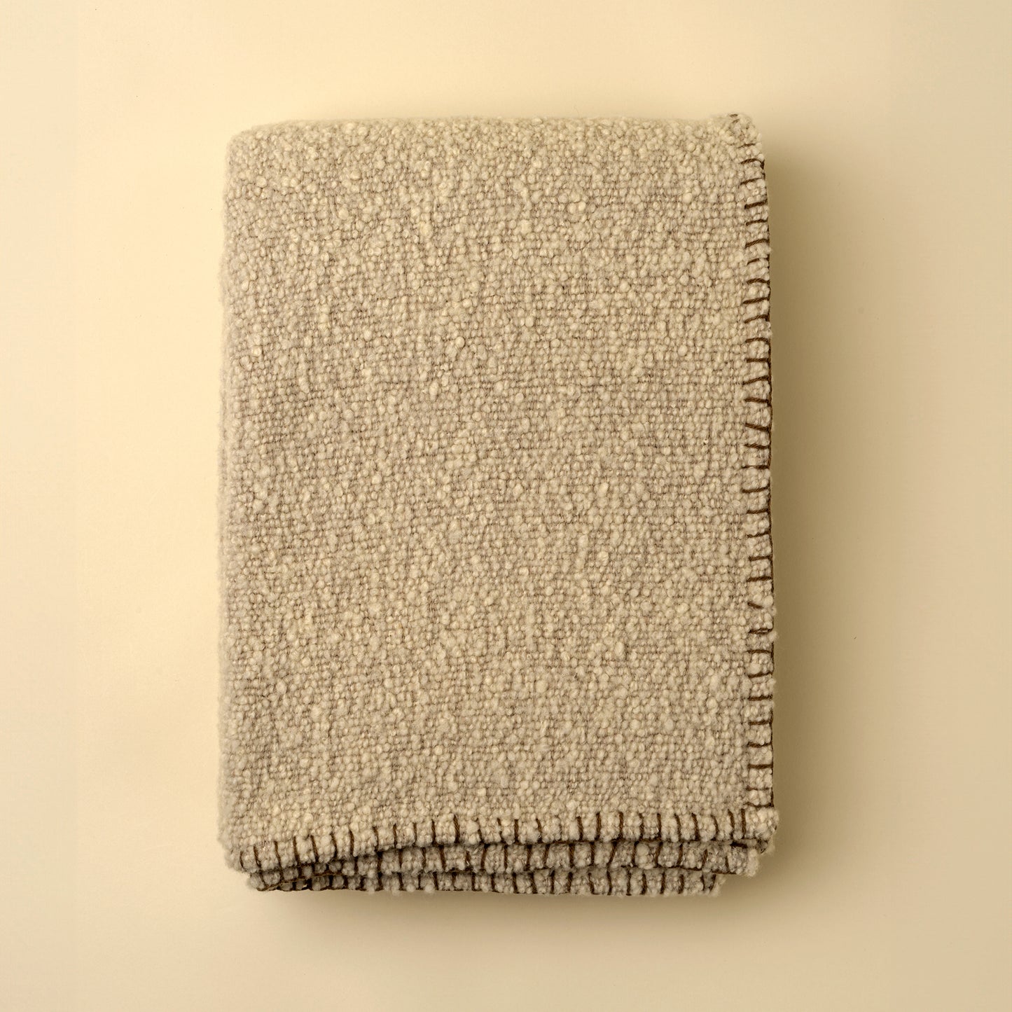 BLANKET STITCH BOUCLE THROW | NATURAL