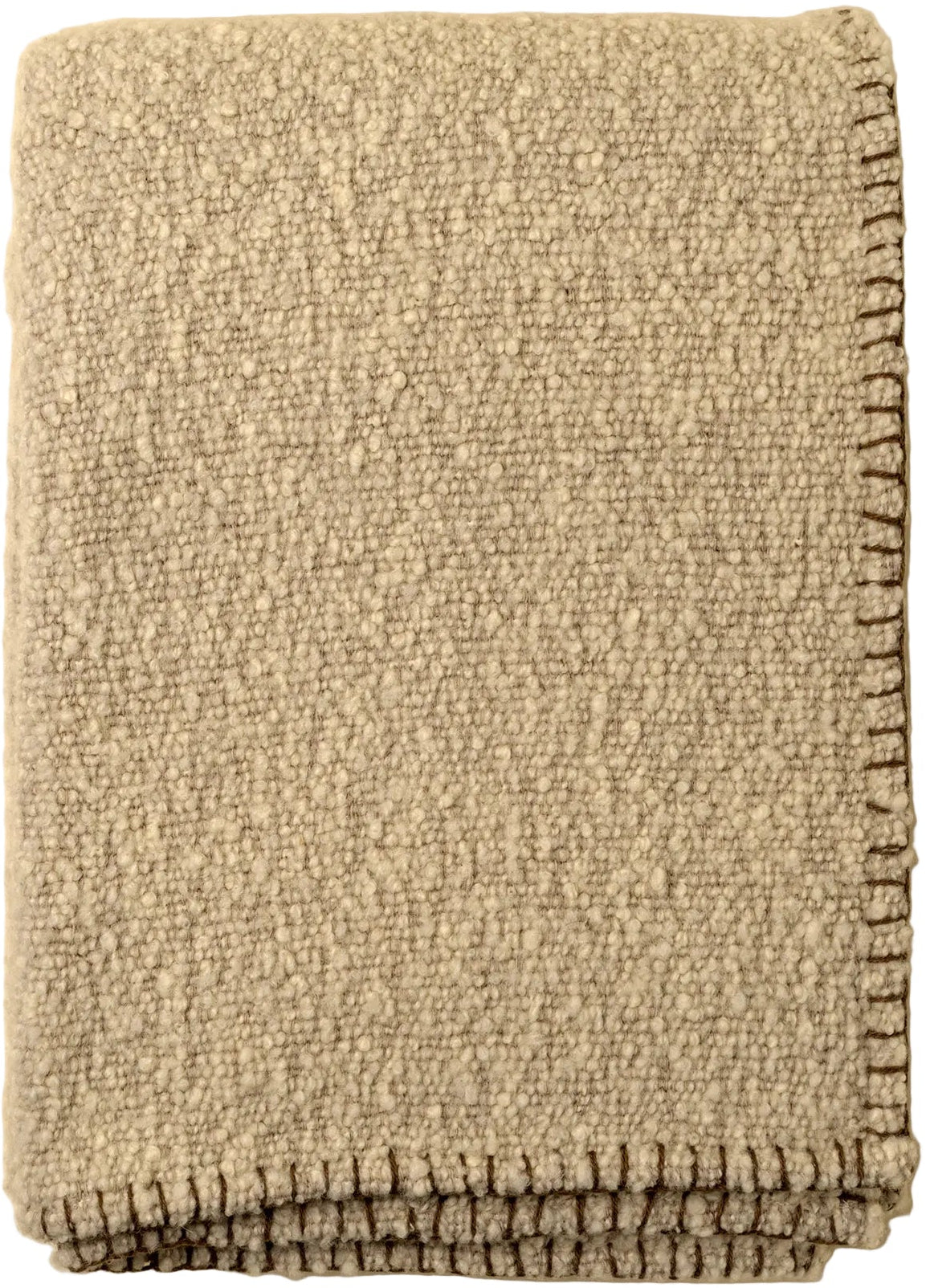 BLANKET STITCH BOUCLE THROW | NATURAL