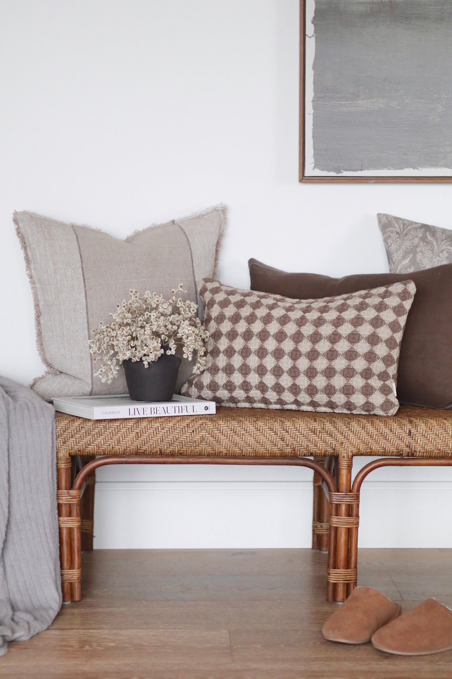 LUMBAR | CHECK WEAVE BROWN