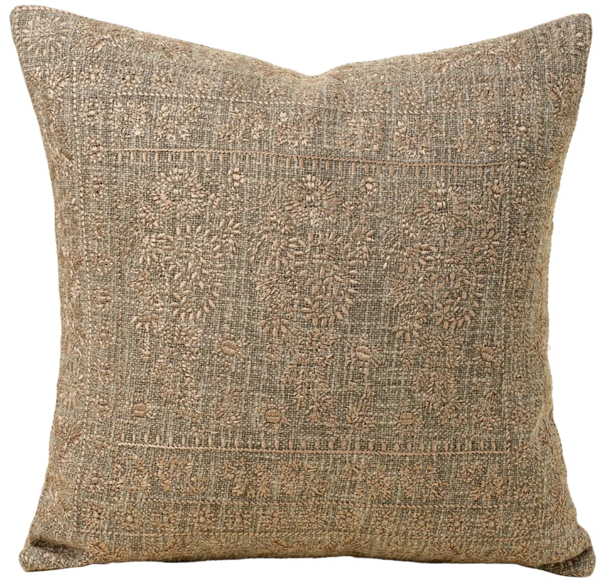 NISHA | ASH EMBROIDERED BLOCK PRINT