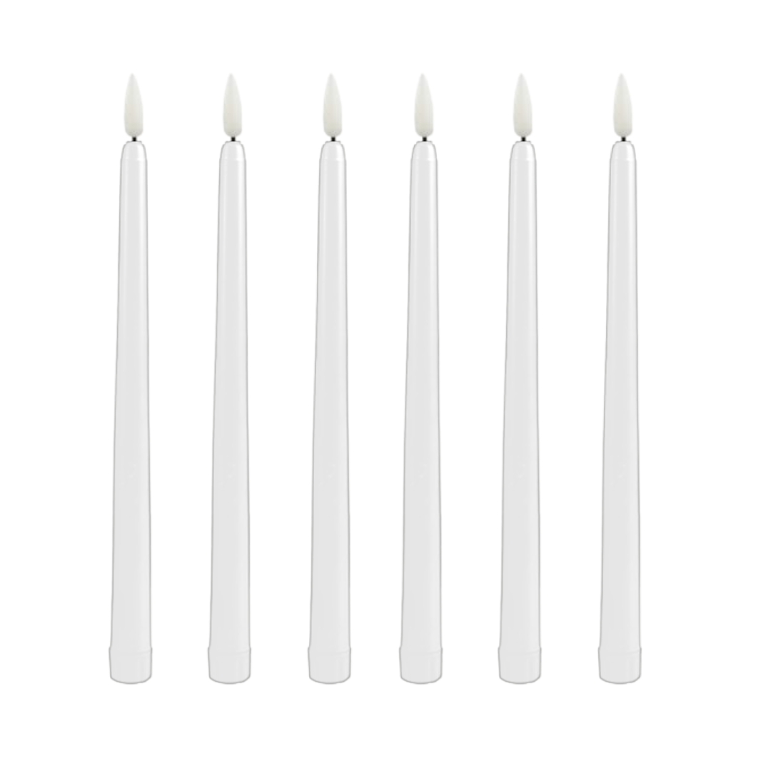 ILLUMIN FLICKERING TAPER | WHITE LED | 6PK