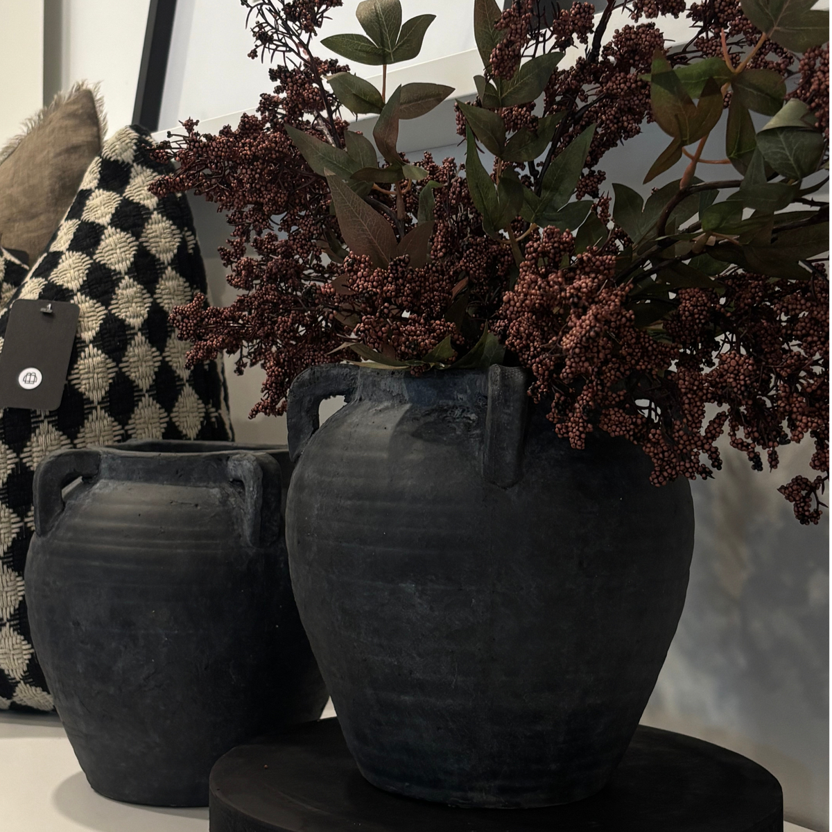Burnt Terracotta Vase With Handles
