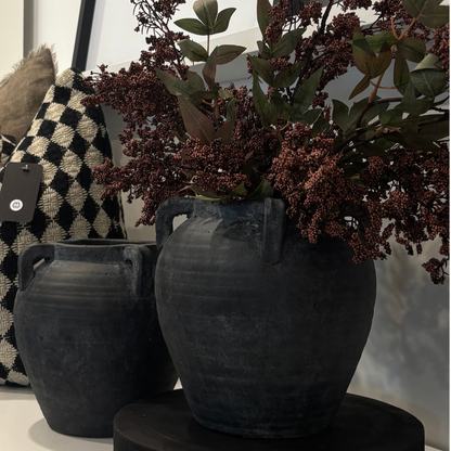 Burnt Terracotta Vase With Handles