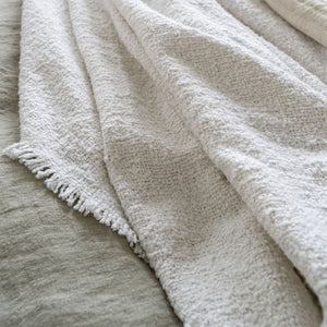 BOUCLE BED BLANKET - OFF WHITE