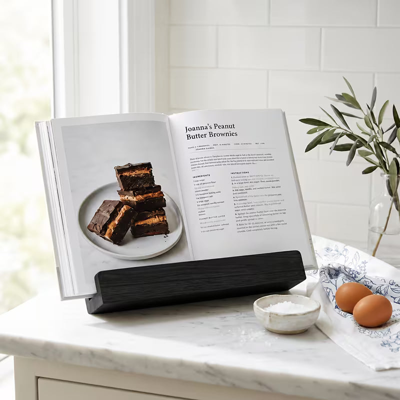 WOOD BOOK STAND | BLACK STAIN