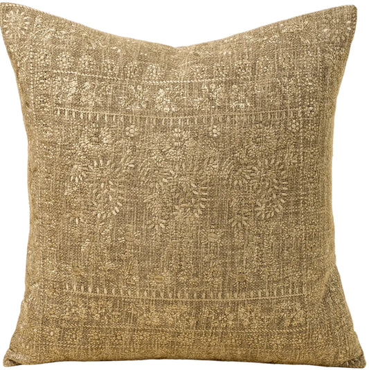 NISHA | SAGE EMBROIDERED BLOCK PRINT