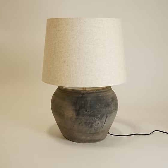 Louis I Vintage Pot Lamp - Drum Shade
