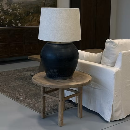 Louis I Vintage Pot Lamp - Drum Shade