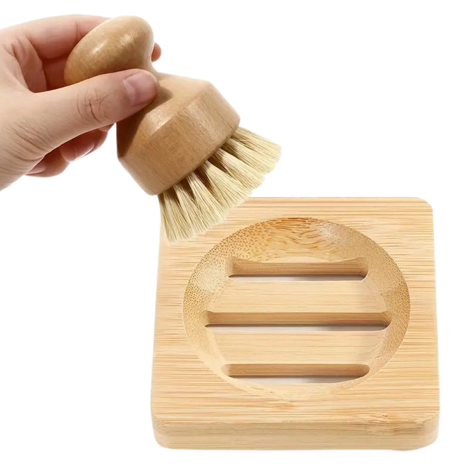 Bamboo Brush With Tray