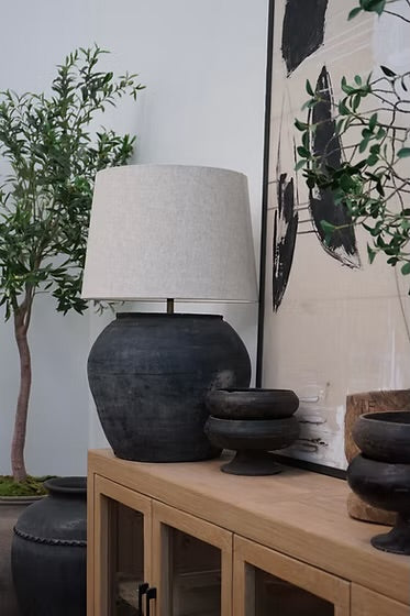 Louis I Vintage Pot Lamp - Drum Shade