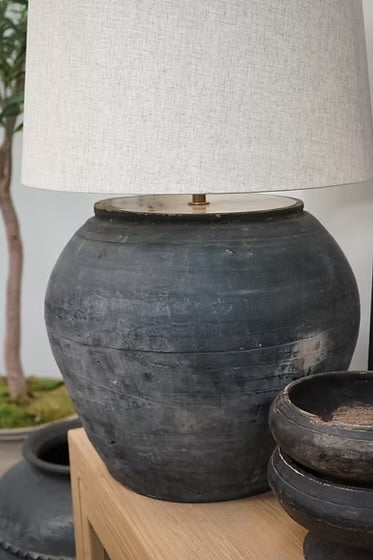 Louis I Vintage Pot Lamp - Drum Shade