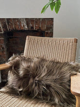 Load image into Gallery viewer, Rectangular Brown Icelandic Sheepskin Pillow Cover
