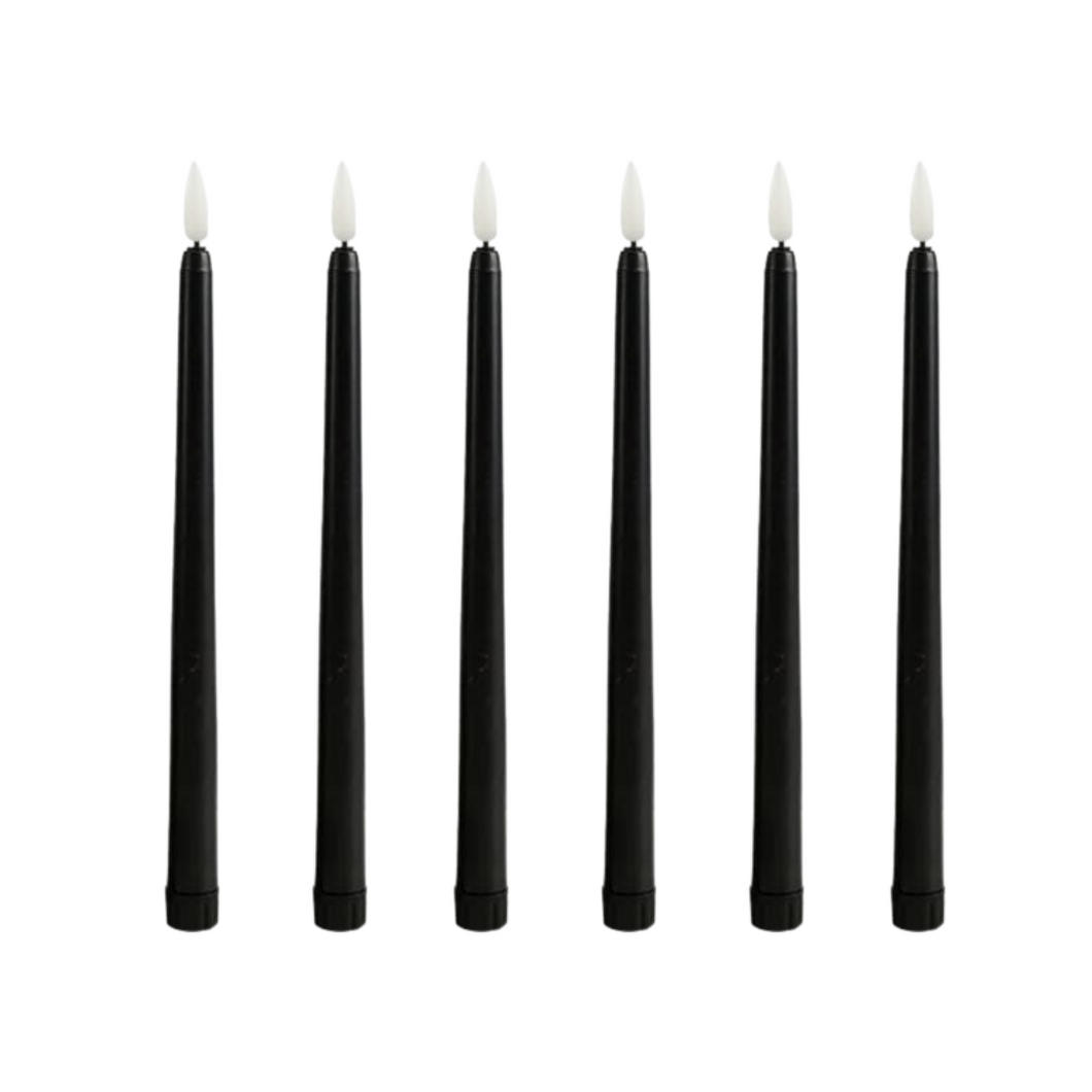 ILLUMIN FLICKERING TAPER | BLACK LED | 6PK