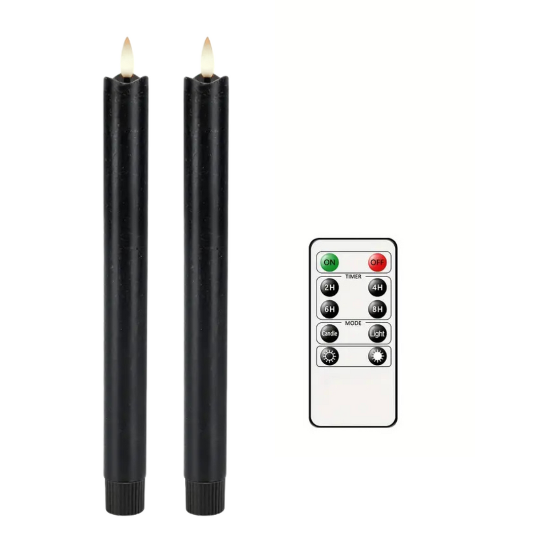 ILLUMIN WAX TAPER | BLACK | 2PK