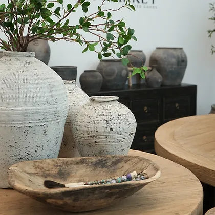 Lily|  Vintage White Pottery