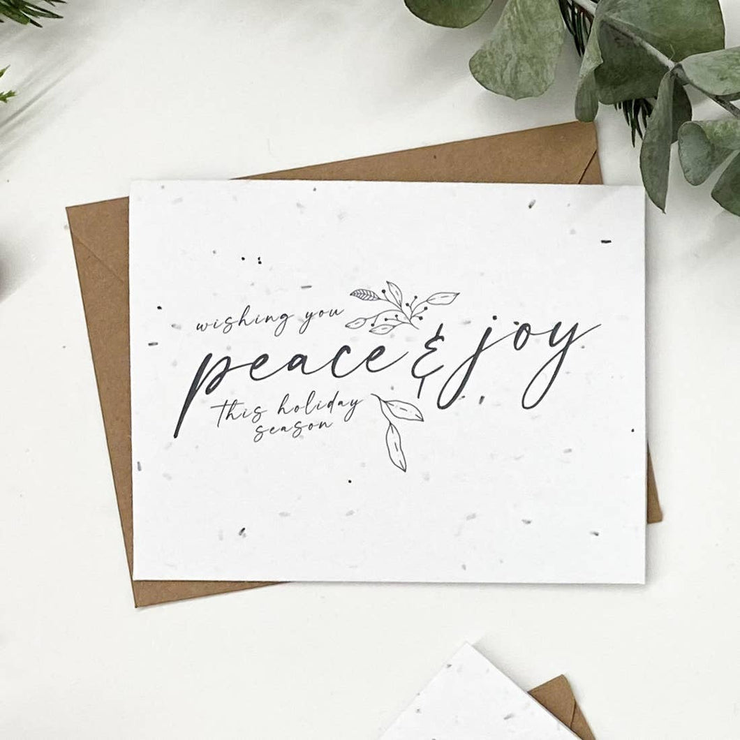 Plantable Greeting Card - Holiday - Peace & Joy