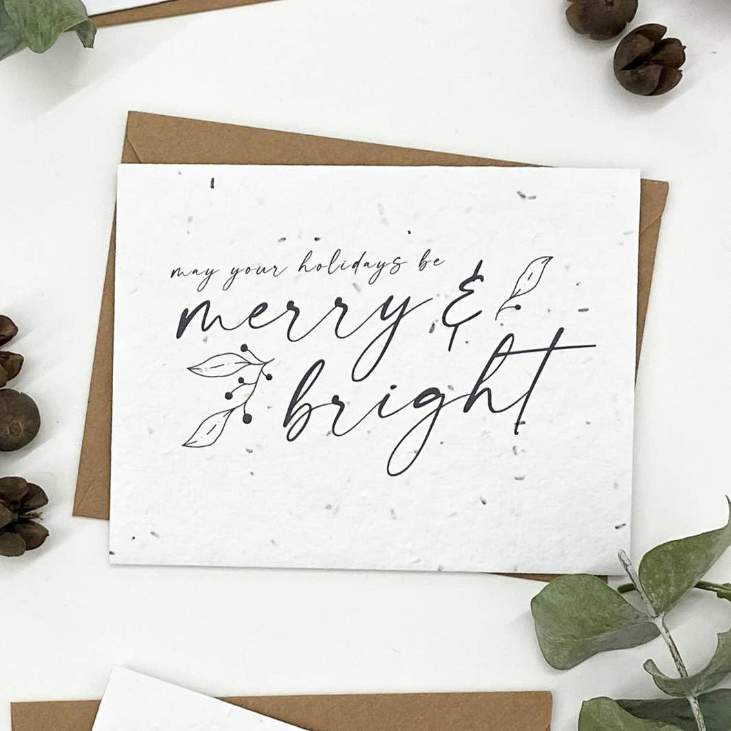 Plantable Greeting Card - Holiday - Merry & Bright