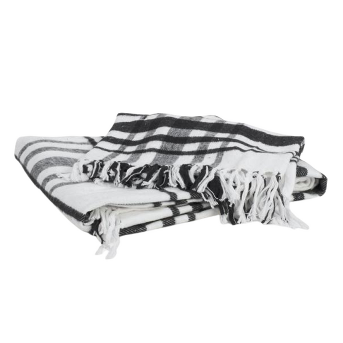 PLAID | WHITE THROW